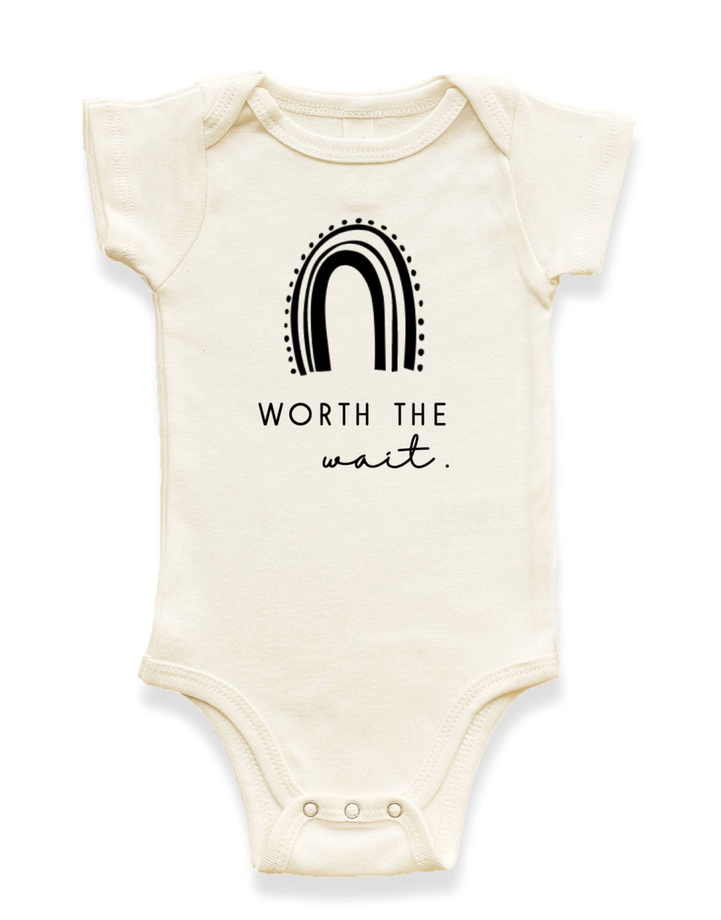 Worth The Wait Rainbow Organic Baby Bodysuit