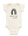 Worth The Wait Rainbow Organic Baby Bodysuit