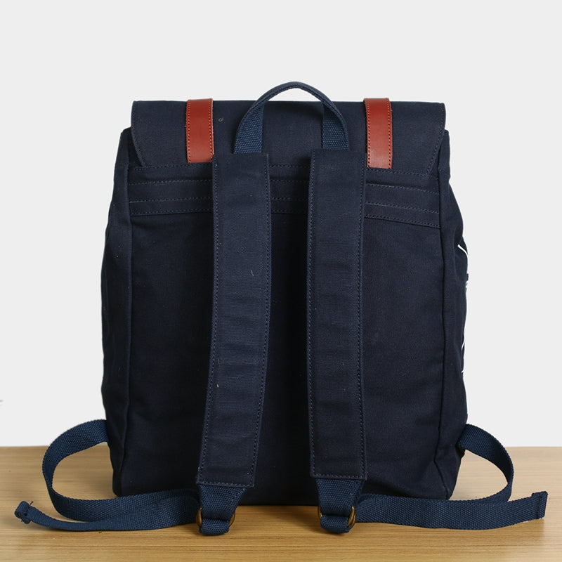 Flash Sale Men's Canvas Leather Hiking Travel Backpack Rucksack School Bag TB310