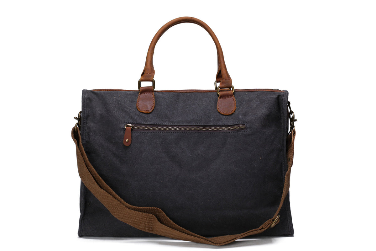 Vintage Canvas Leather Messenger Traveling Briefcase Shoulder Laptop Bag YD2167