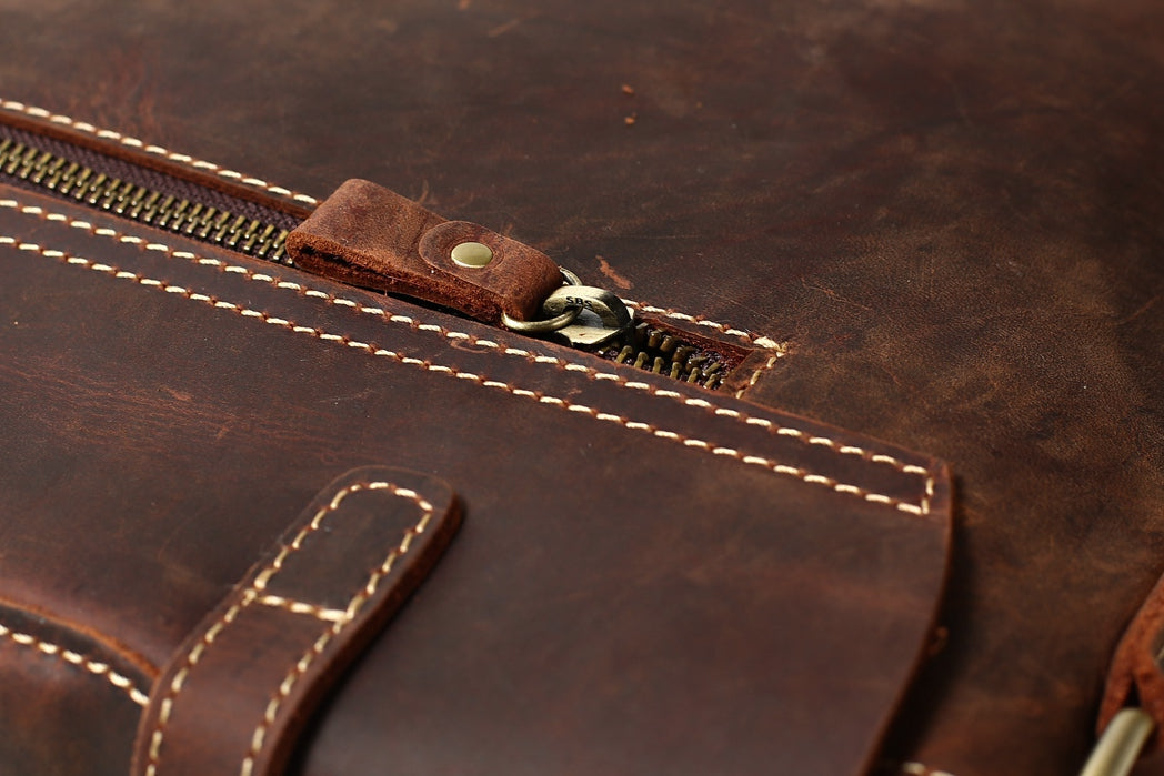 Classic Vintage Leather Briefcase for Men, Messenger Bags