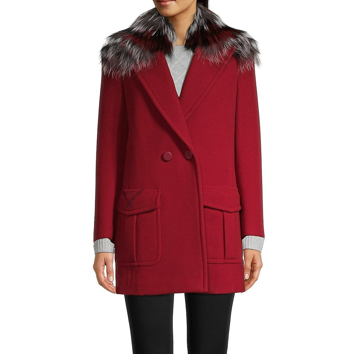 Fendi Fur Collar Wool Coat Women