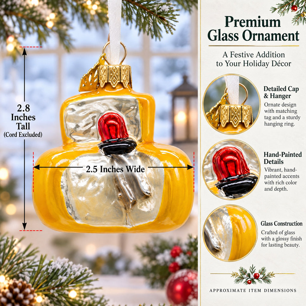 Gourmet Cheese Wheel Glass Christmas Ornament