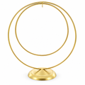 Contemporary Double Circle Gold Metal Ornament Display Stand 8.2 Inches