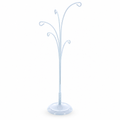 5-Arm Scroll Tree Branches White Painted Metal Ornament Display Stand 14.5 Inches
