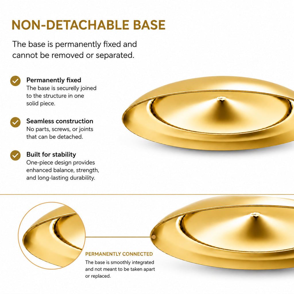 Contemporary Double Circle Gold Metal Ornament Display Stand 8.2 Inches