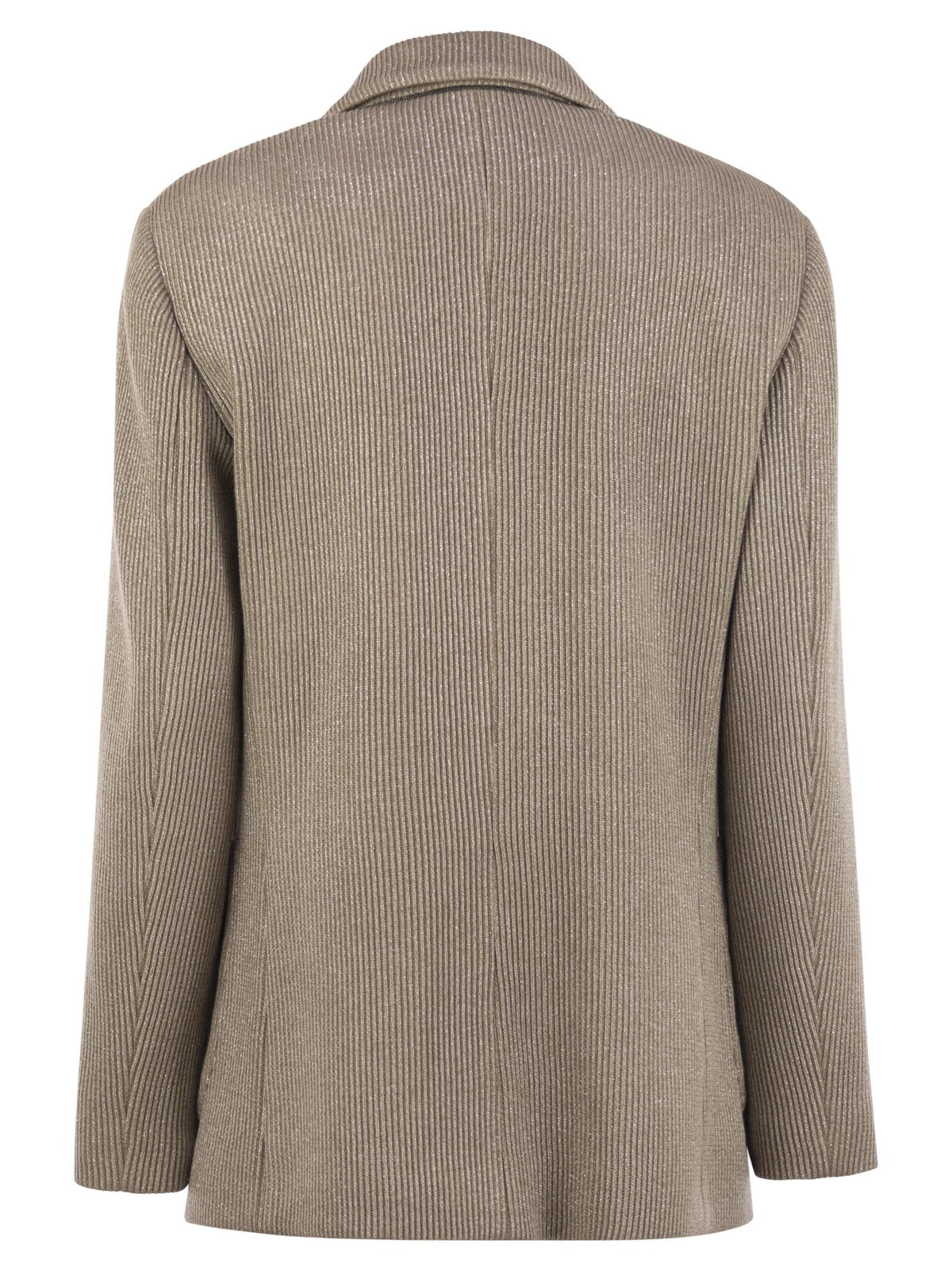 Brunello Cucinelli Women Sparkling English Rib Cotton And Viscose Knitted Jacket With Monili