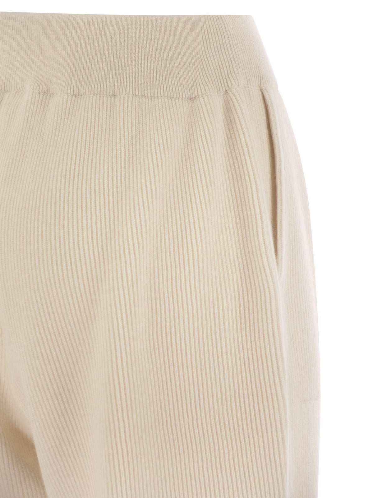 Brunello Cucinelli Women English Rib Cashmere Knit Trousers