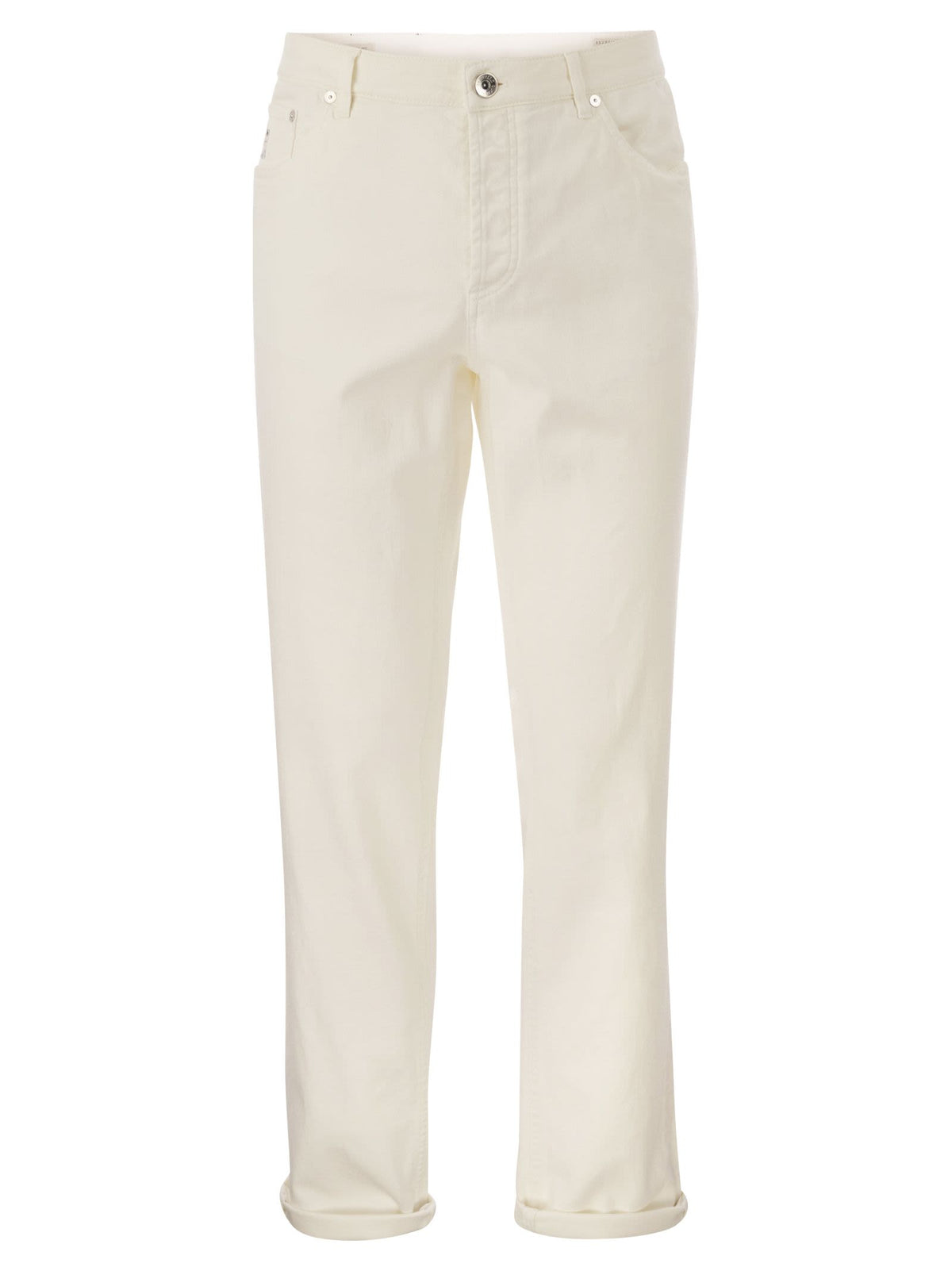 Brunello Cucinelli Men Five-Pocket Traditional Fit Trousers In Light Comfort-Dyed Denim