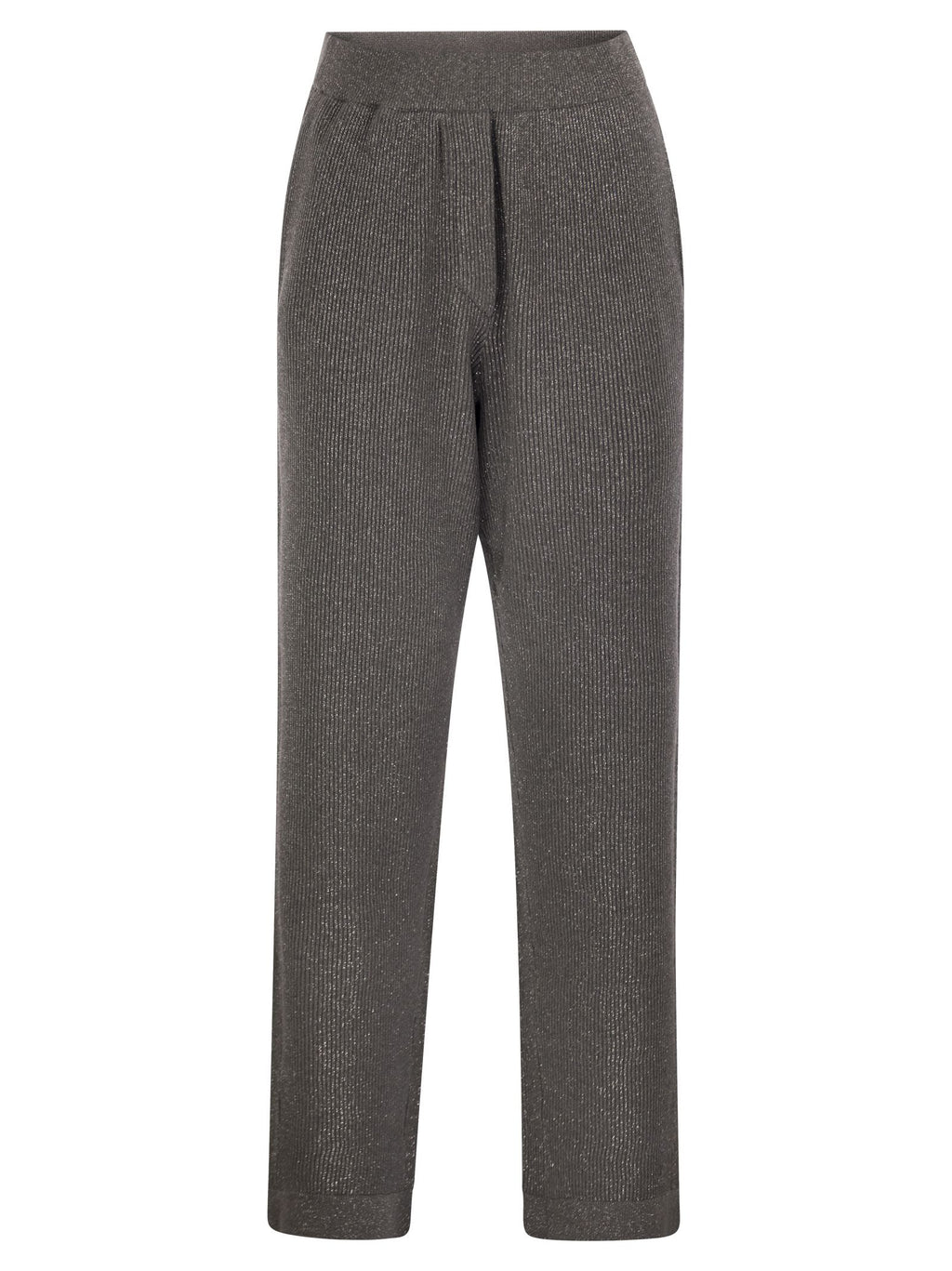 Brunello Cucinelli Women English Rib Cotton And Viscose Pants
