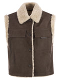 Brunello Cucinelli Women Sleeveless Shearling Outerwear