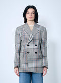 Bottega Veneta Women Structured Check-Cotton Blazer