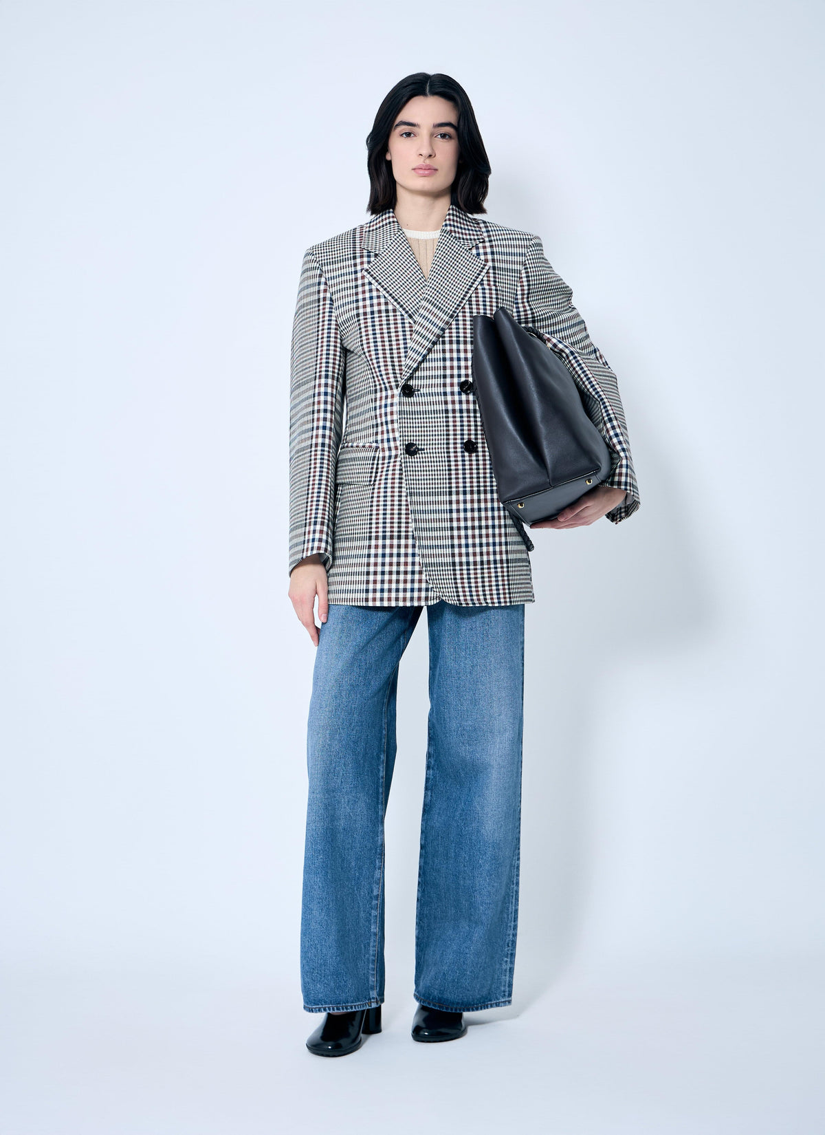 Bottega Veneta Women Structured Check-Cotton Blazer