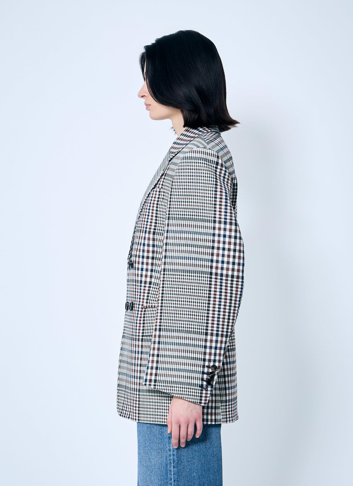 Bottega Veneta Women Structured Check-Cotton Blazer