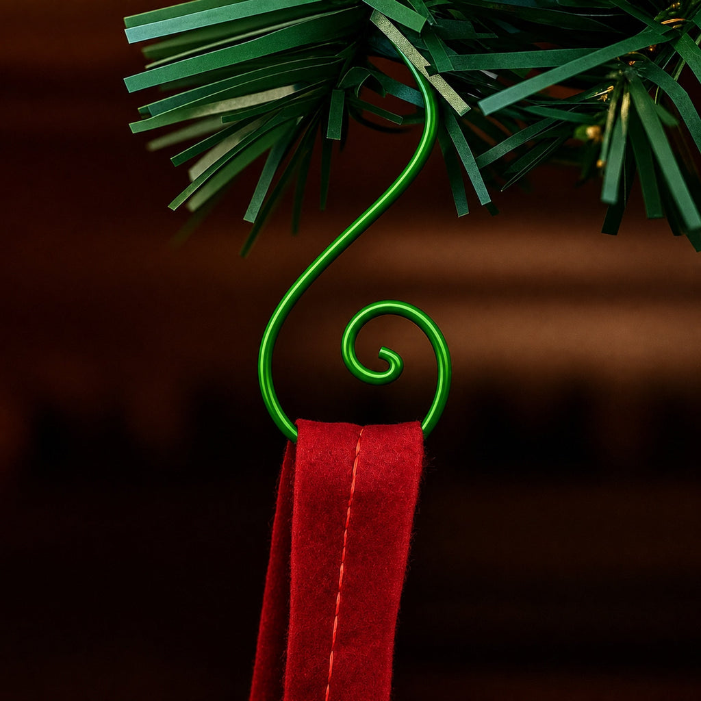 Set of 20 Green Metal Wire Spiral Christmas Ornaments Hooks Hangers S-Shaped 1.96 Inches