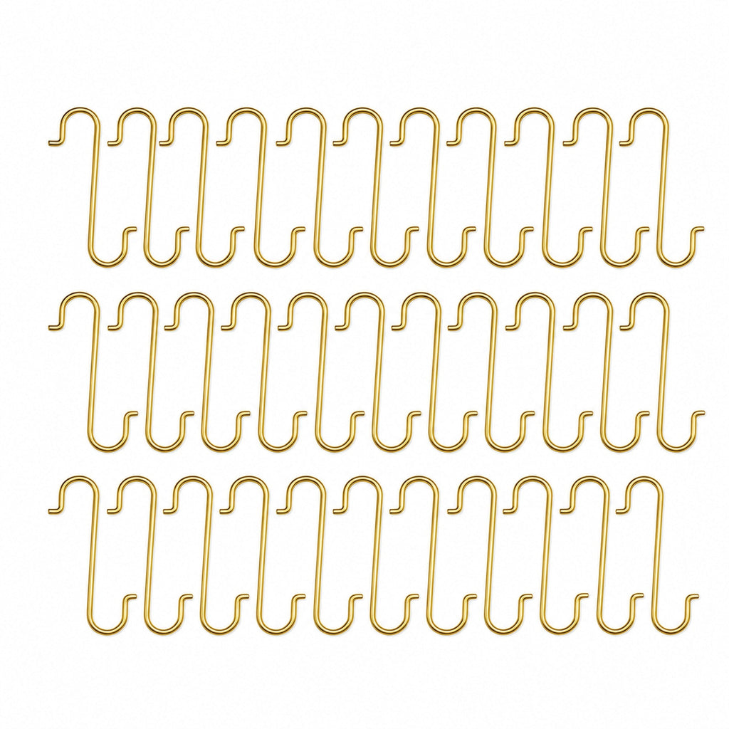 Set of 60 Gold Metal Wire Christmas Ornaments Hooks Hangers 1.16 Inches
