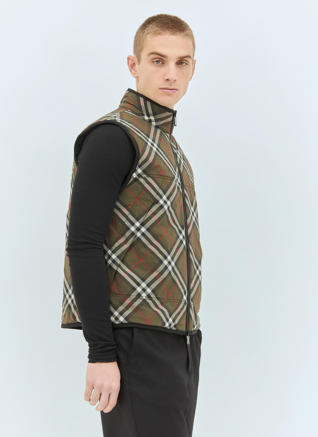 Burberry Men Check Padded Gilet