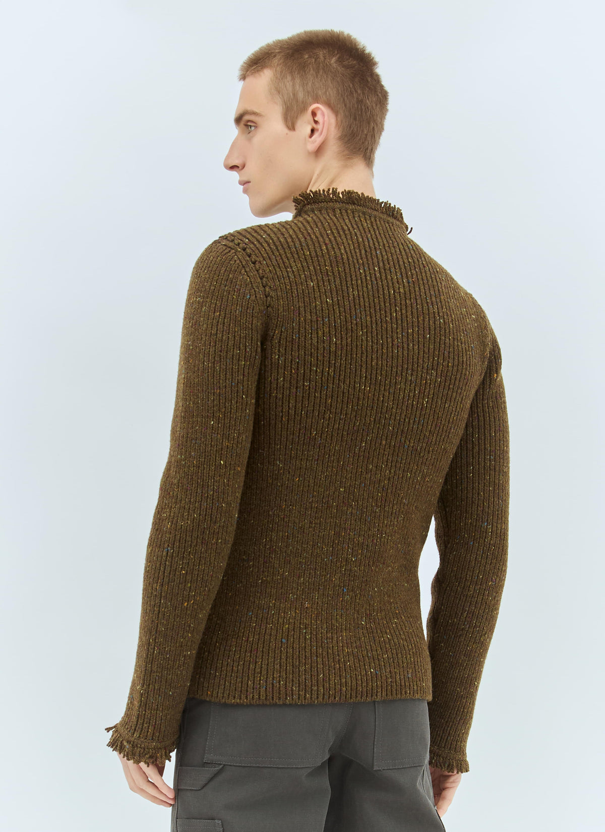 Burberry Men Fringed Wool Sweater