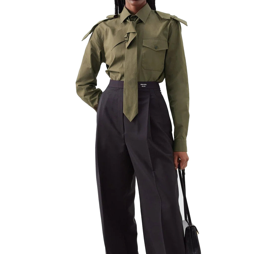 Prada Floral-Tie Shirt Women