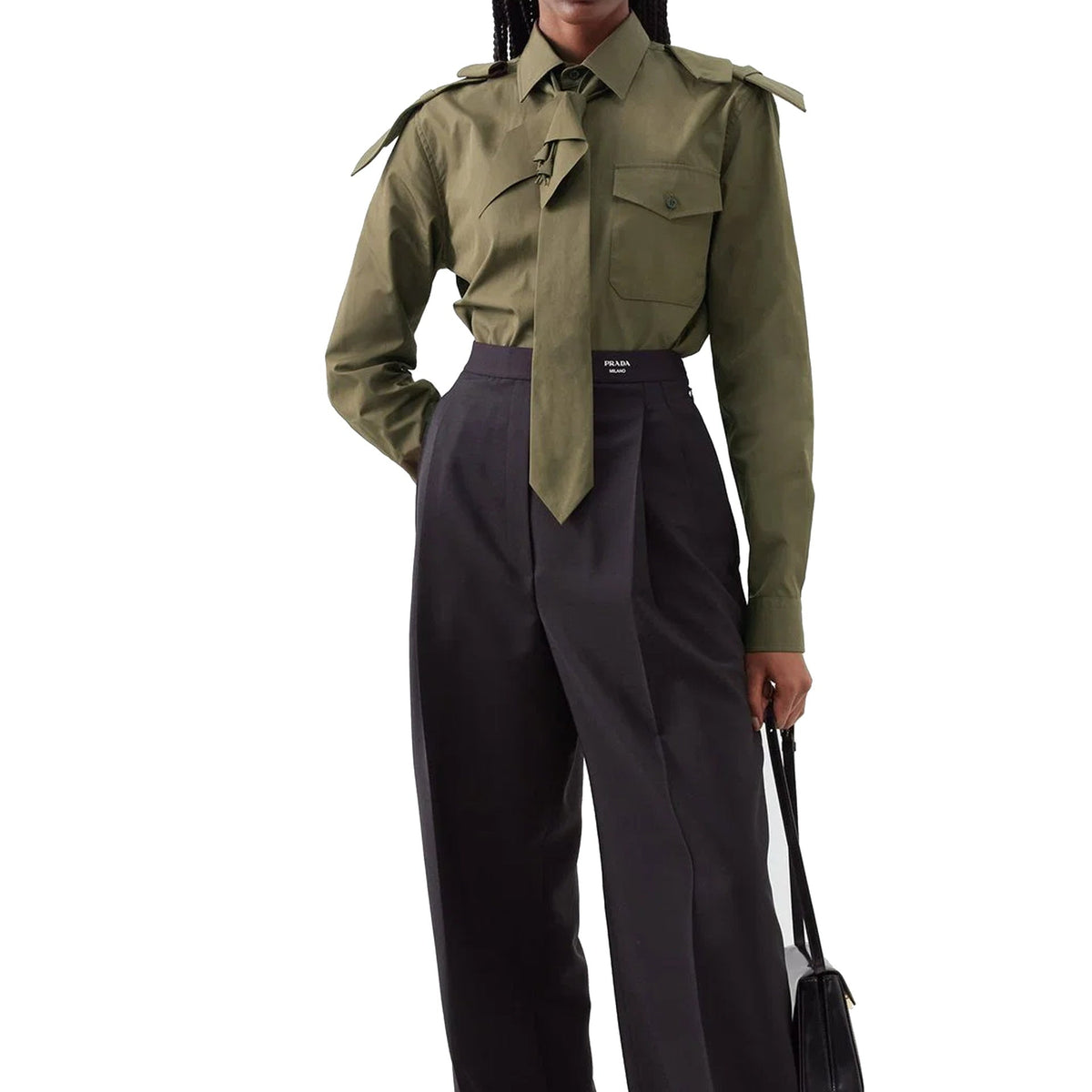 Prada Floral-Tie Shirt Women