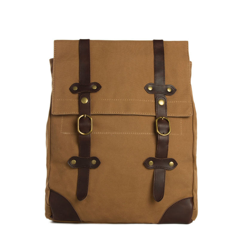 Vintage Canvas Leather Hiking Travel Backpack Tote Bag Fit 15 Inch Laptop TB310