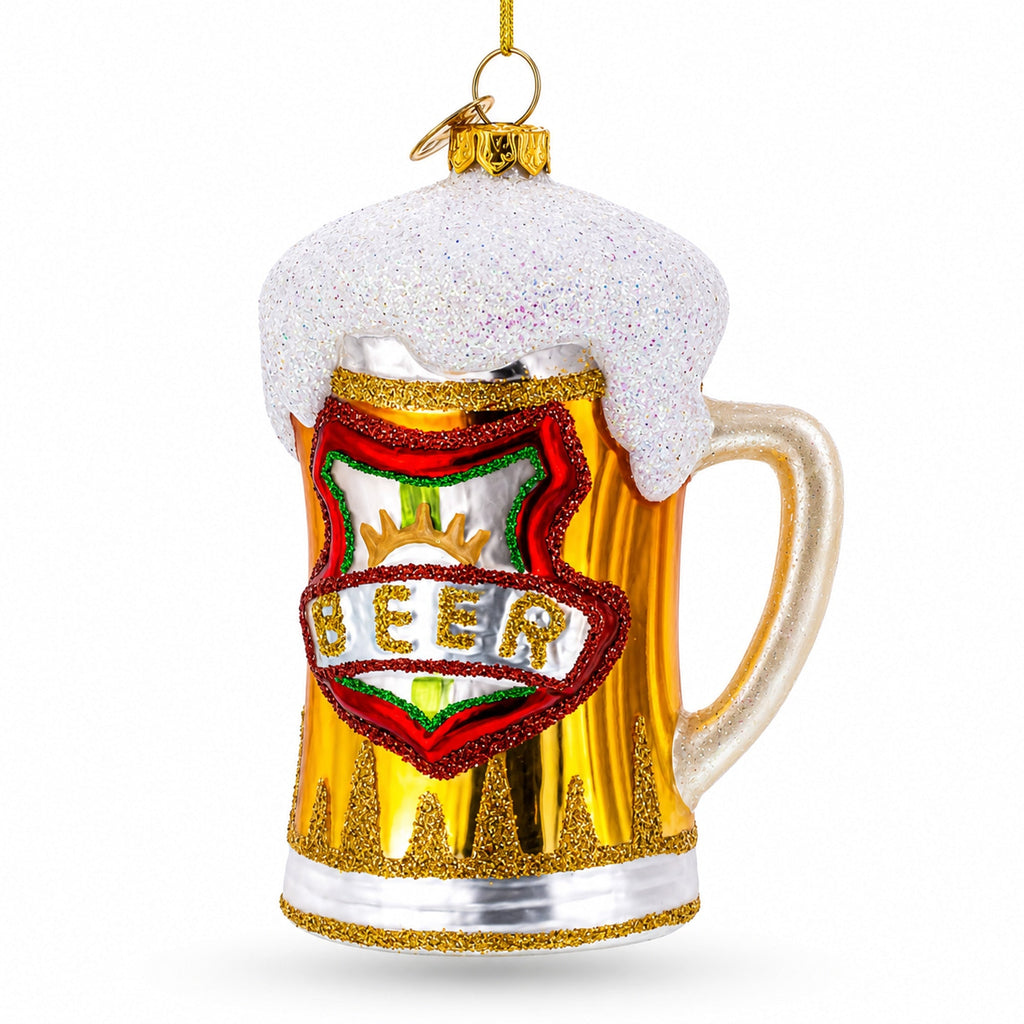 Frothy Beer Stein Glass Christmas Ornament