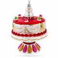 Delightful Snowman Cake Decoration Glass Christmas Ornament
