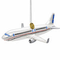 Passenger Jet Airplane Glass Christmas Ornament