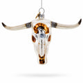 Cow Skull Glass Christmas Ornament