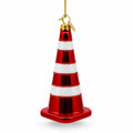Traffic Cone Glass Christmas Ornament
