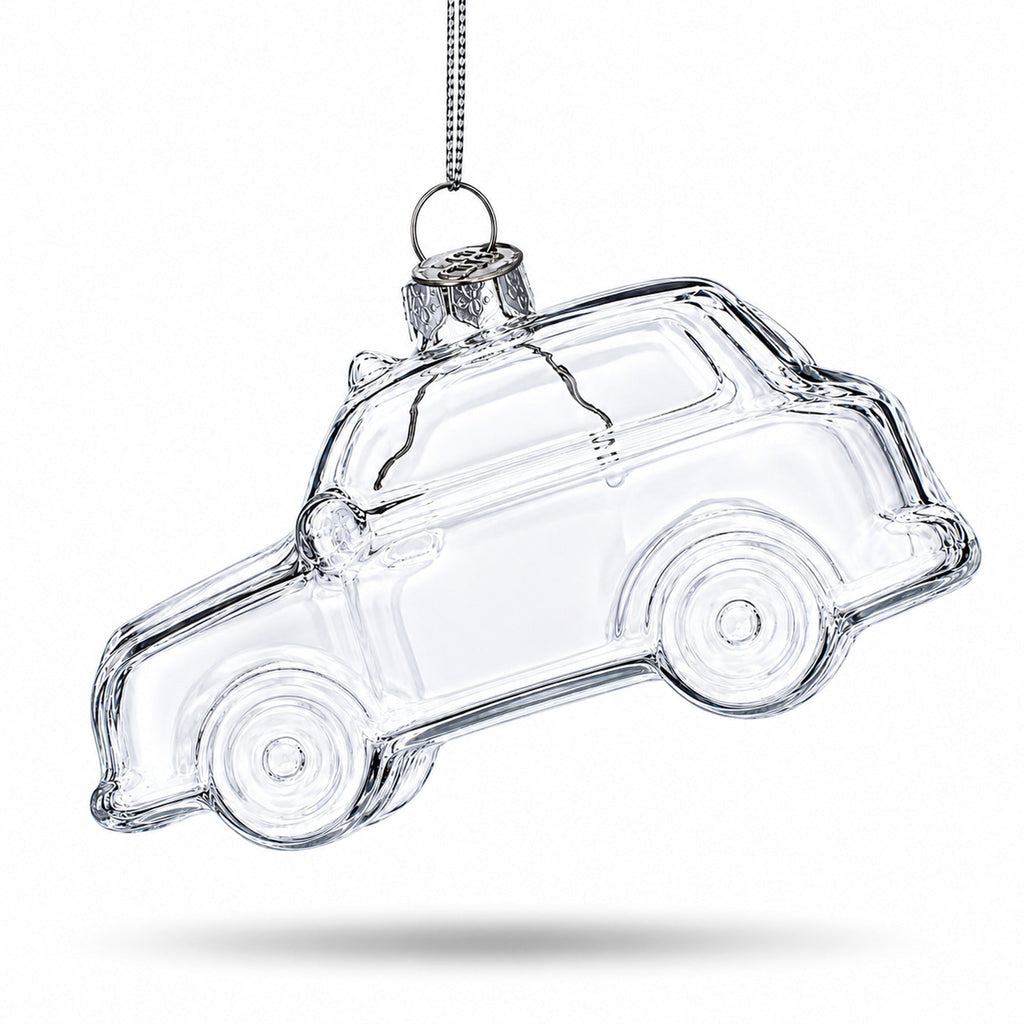 Car Clear Glass Christmas Ornament