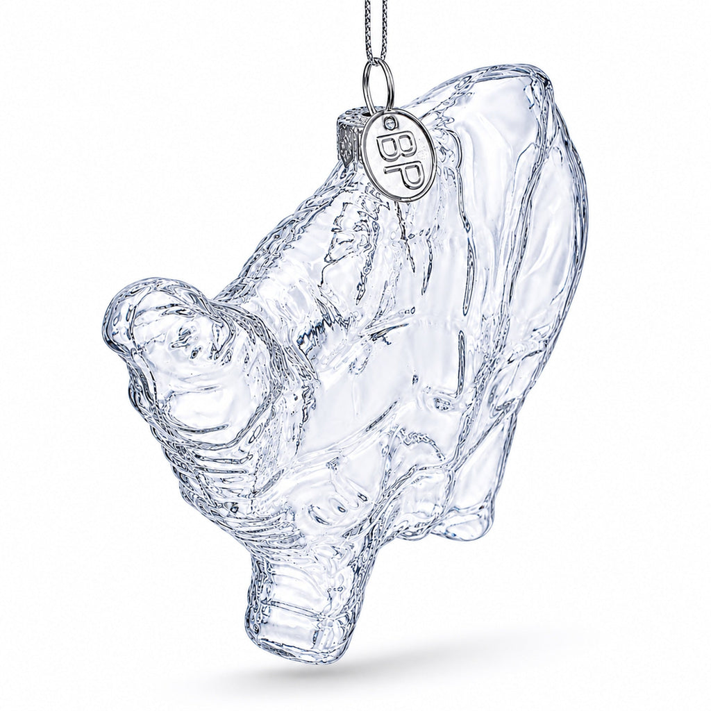 USA Map Clear Glass Christmas Ornament