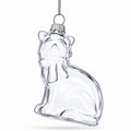 Cat Clear Glass Christmas Ornament