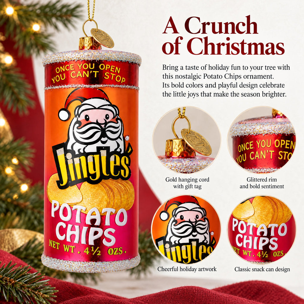 Potato Chips Glass Christmas Ornament