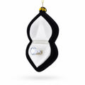 Radiant Diamond Ring in Box Glass Christmas Ornament