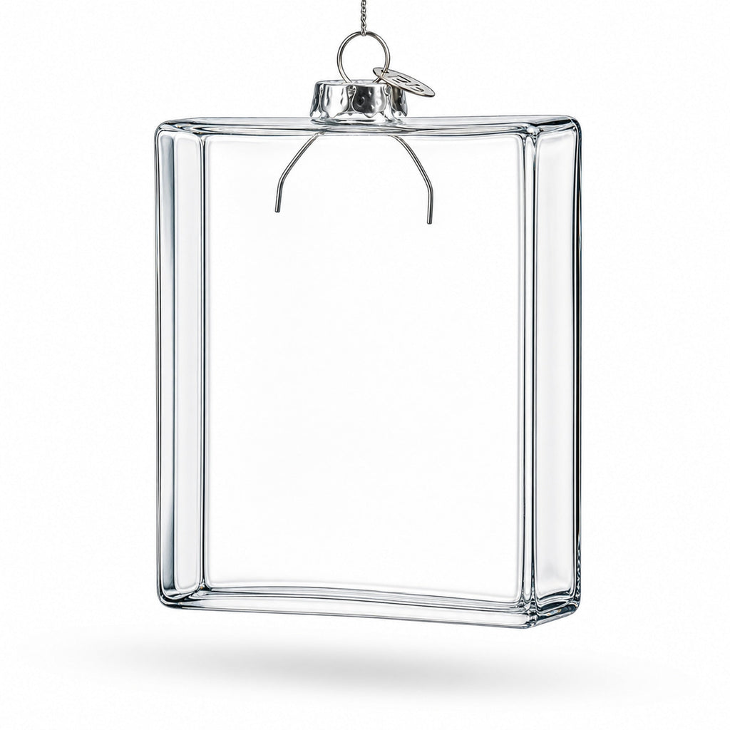 Flask Clear Glass Christmas Ornament