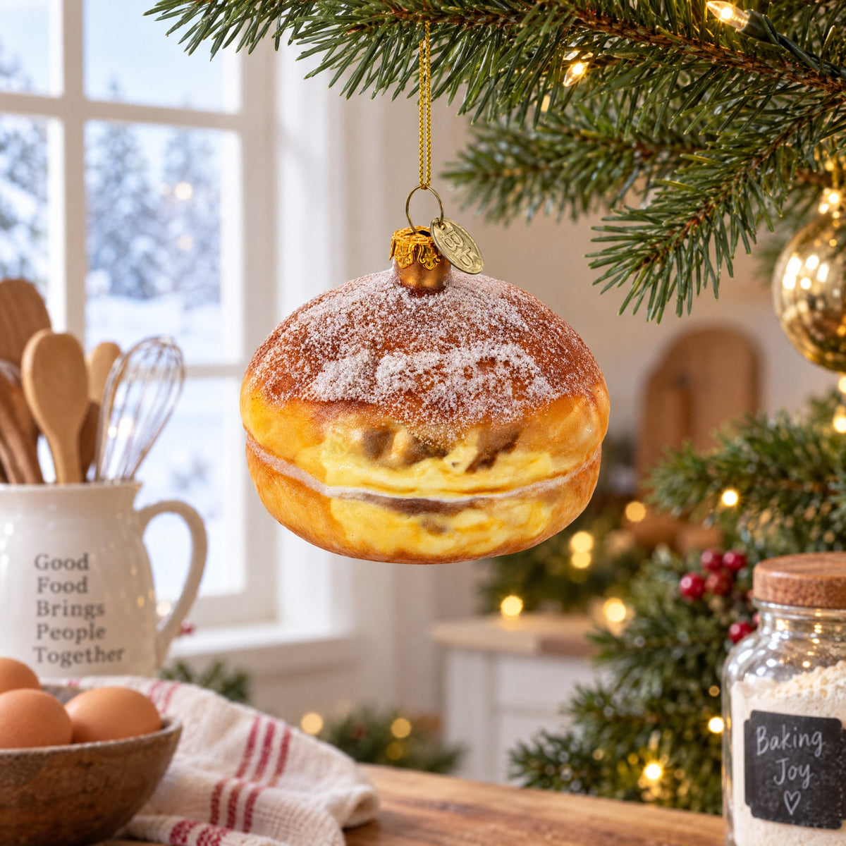 Bread Loaf Glass Christmas Ornament