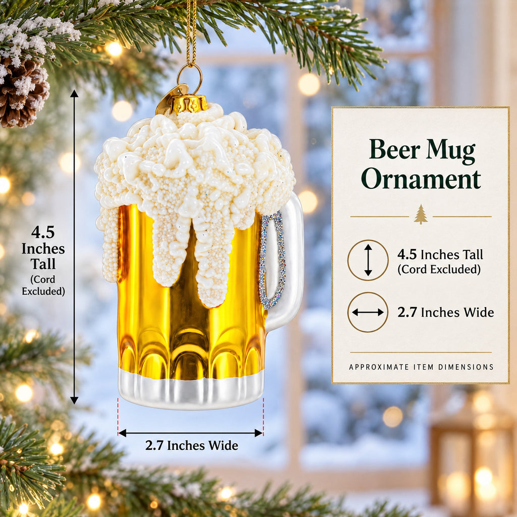 Beer Mug Glass Christmas Ornament