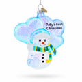 Snowman Celebrating Baby's First Christmas Glass Ornament