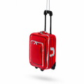 Vintage Red Luggage Glass Christmas Ornament