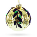 Jeweled Golden Ball Glass Christmas Ornament