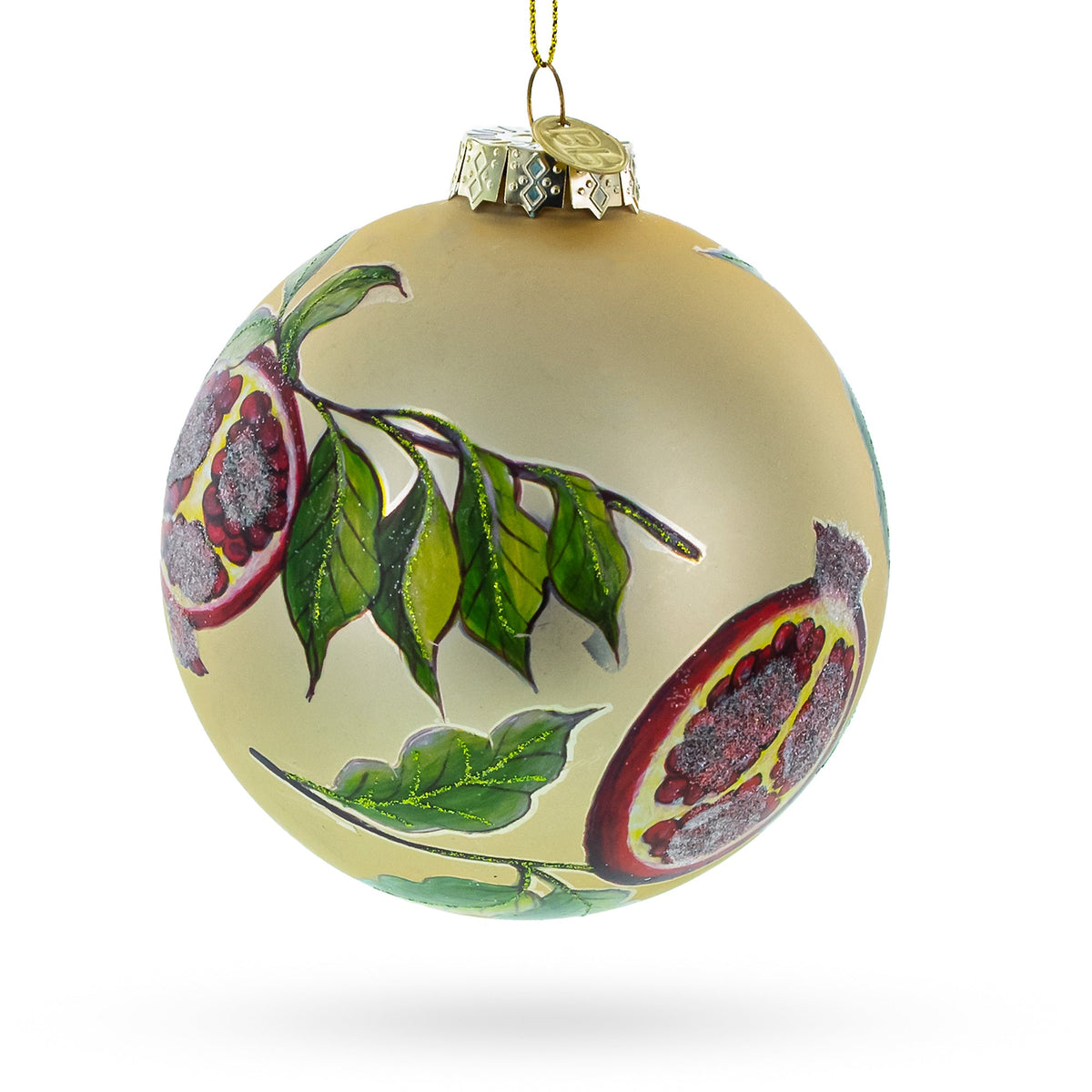 Pomegranate Design Glass Ball Christmas Ornament