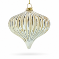 Ribbed Antique-Style Onion Finial -Glass Christmas Ornament