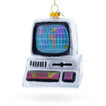 Vintage Computer Glass Christmas Ornament
