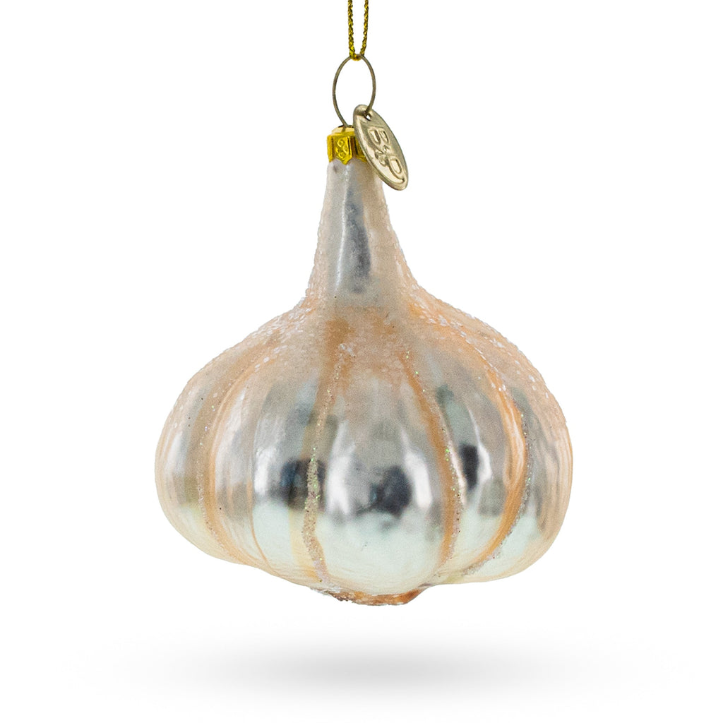 Gleaming Garlic Bulb Glass Christmas Ornament