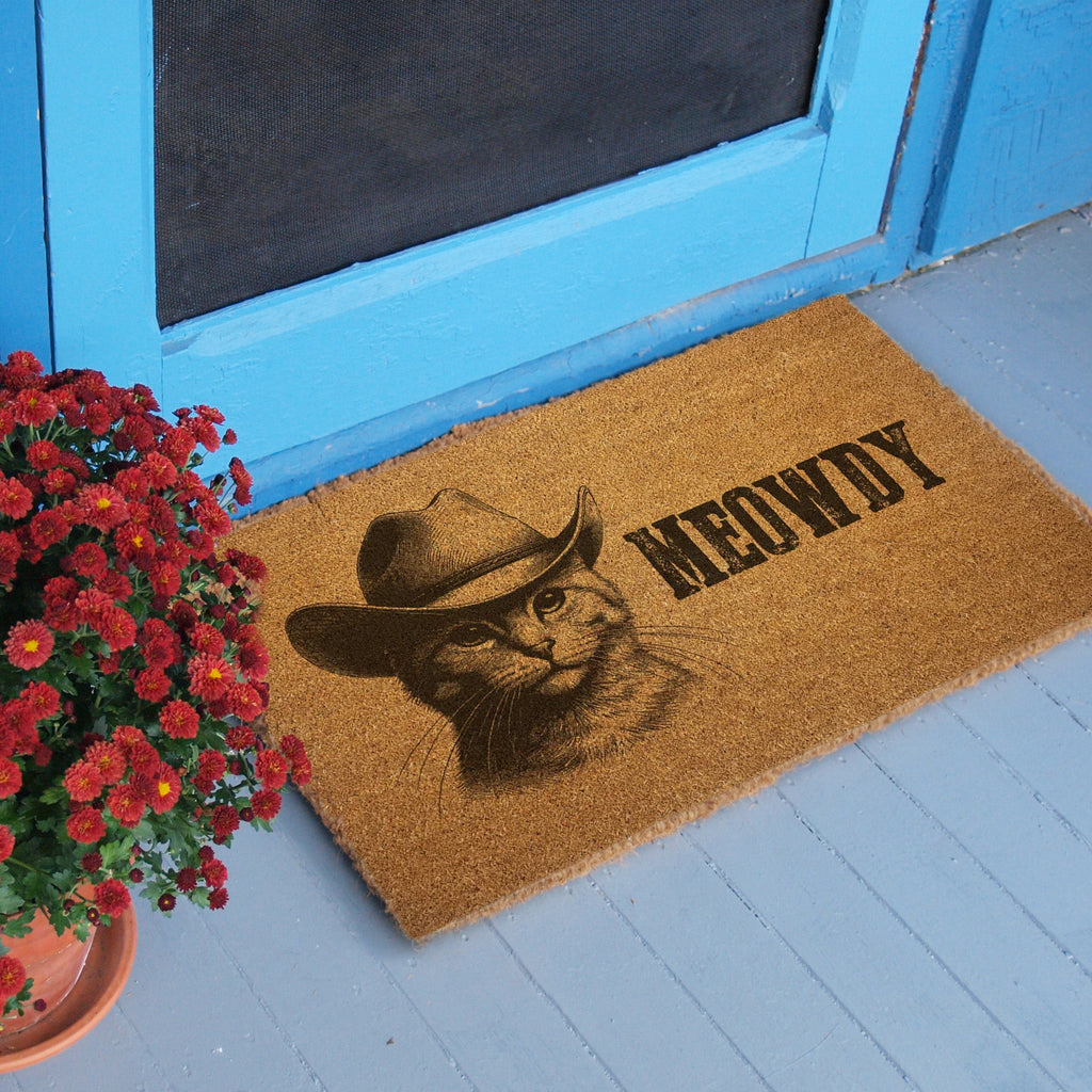 Cowboy Cat "Meowdy" Door Mat