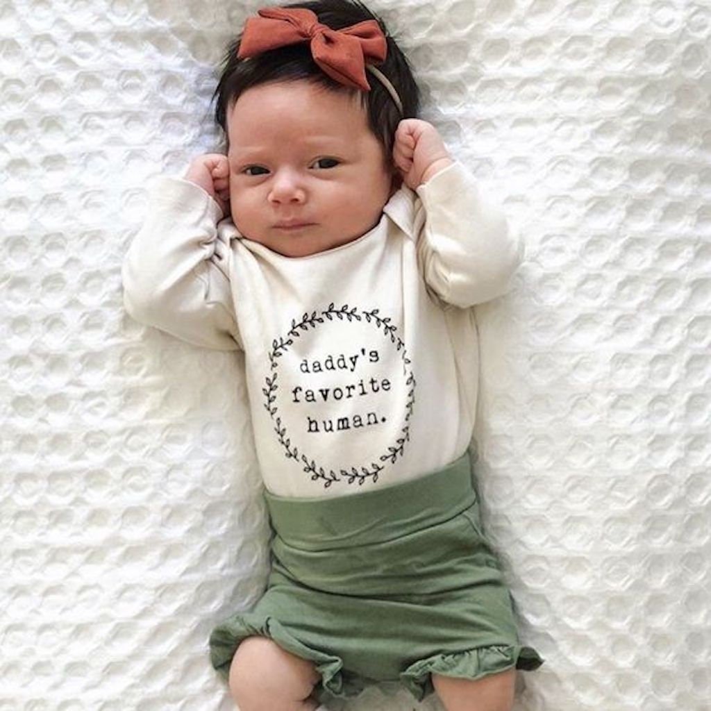 Daddy's Favorite Human Organic Bodysuit Long Sleeve