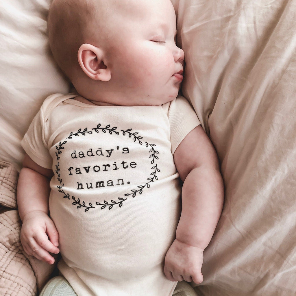 Daddy's Favorite Human Organic Baby Bodysuit