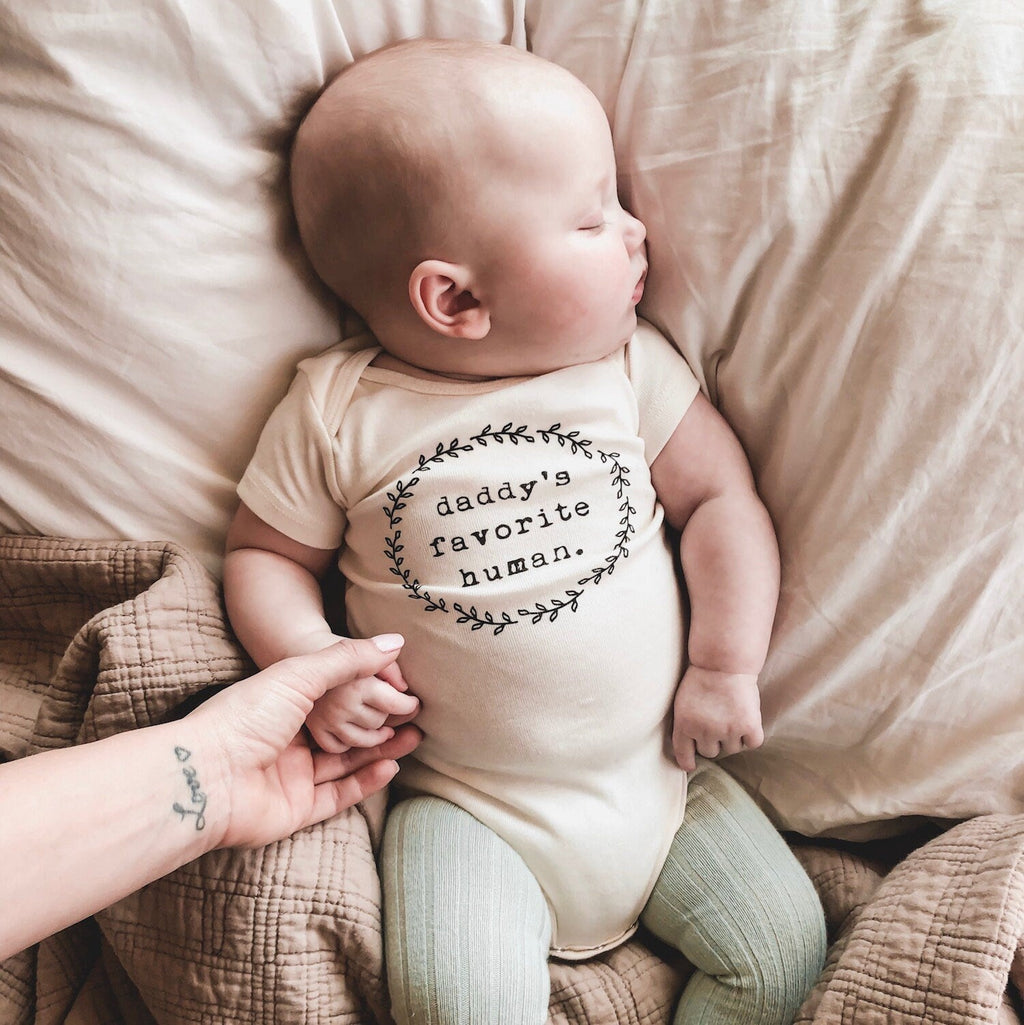 Daddy's Favorite Human Organic Baby Bodysuit
