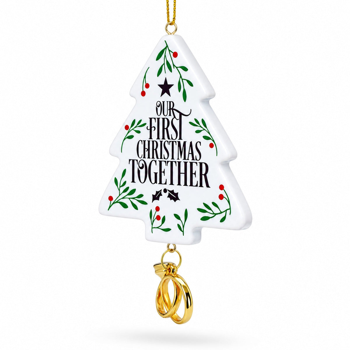 Our First Christmas Together Wedding Rings Resin Christmas Ornament